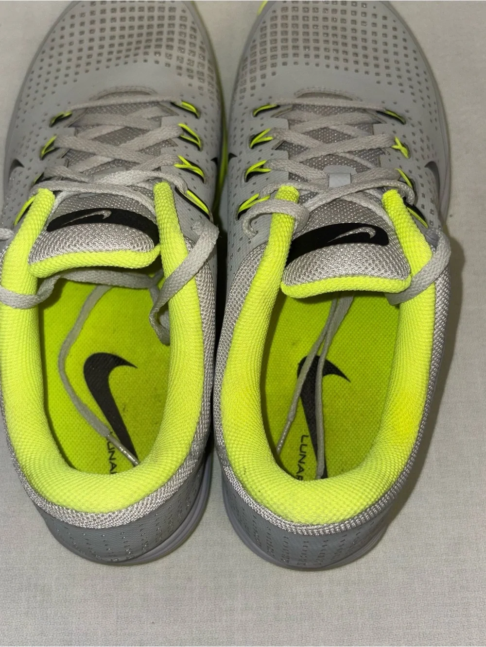 Nike Men’s Grey & Neon Lunaron Spikeless Golf Shoes Mens Size 12